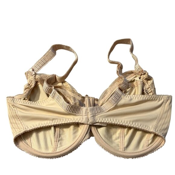 Fantasie Nude Beige Stripe Underwire Bra 38G Adjustable Straps Lace Trim Nylon B - Picture 3 of 3
